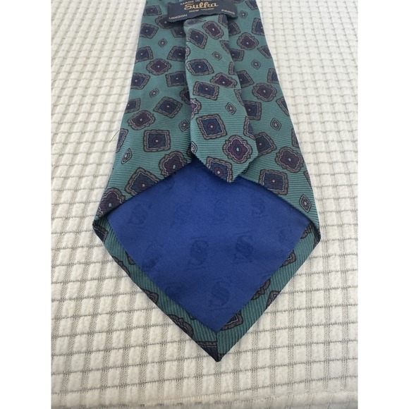Sulka Men's Limited Edition Geometric Silk Neck Tie 55L 4W Made in France - Picture 4 of 14